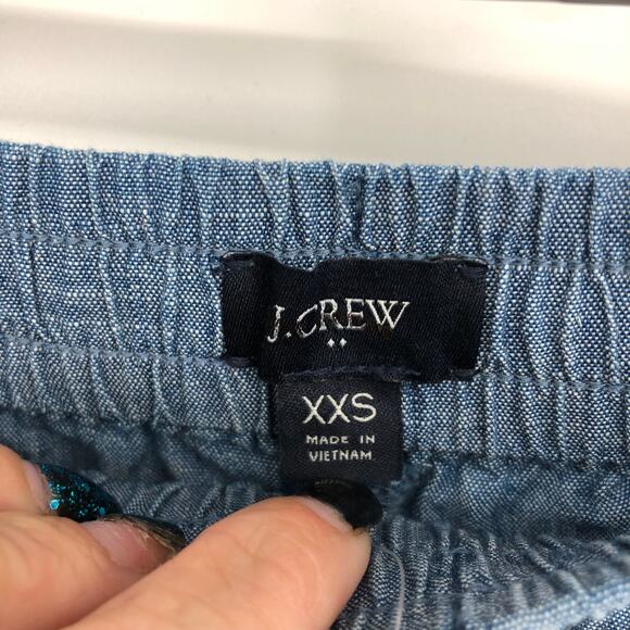 J.CREW Womens Chambray Shorts XXS Blue Wash Pull-On Drawstring AX923 NWT - Picture 8 of 11